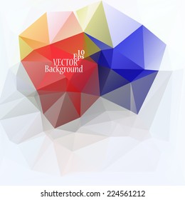 Multicolor ( Red, Blue, Yellow ) Design Templates. Geometric Triangular Abstract Modern Vector Background. 