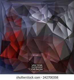 Multicolor ( Red, Brown, Gray ) Design Templates. Geometric Triangular Abstract Modern Vector Background. 