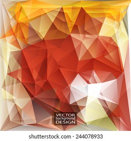 Multicolor ( Red, Brown, Orange ) Design Templates. Geometric Triangular Abstract Modern Vector Background. 