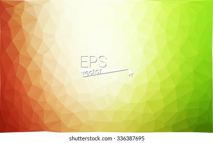 Multicolor red, green geometric rumpled triangular low poly origami style gradient illustration graphic background. Vector polygonal design for your business.