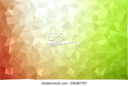 Multicolor red, green geometric rumpled triangular low poly origami style gradient illustration graphic background. Vector polygonal design for your business.