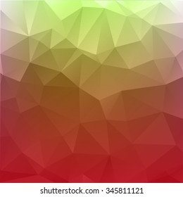 multicolor red and green geometric rumpled triangular low poly style illustration graphic background. Vector polygonal design for business.