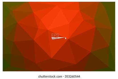 Multicolor red, green geometric rumpled triangular low poly origami style gradient illustration graphic background. Vector polygonal design for your business.