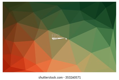 Multicolor red, green geometric rumpled triangular low poly origami style gradient illustration graphic background. Vector polygonal design for your business.