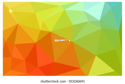 Multicolor red, green geometric rumpled triangular low poly origami style gradient illustration graphic background. Vector polygonal design for your business.
