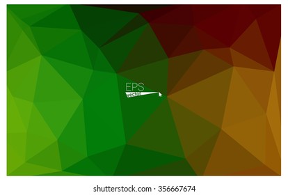 Multicolor red, green geometric rumpled triangular low poly origami style gradient illustration graphic background. Vector polygonal design for your business.