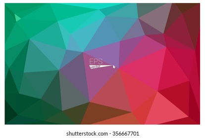 Multicolor red, green geometric rumpled triangular low poly origami style gradient illustration graphic background. Vector polygonal design for your business.
