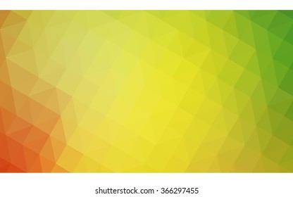 Multicolor red, green polygonal illustration, which consist of triangles. Geometric background in Origami style with gradient. Triangular design for your business.