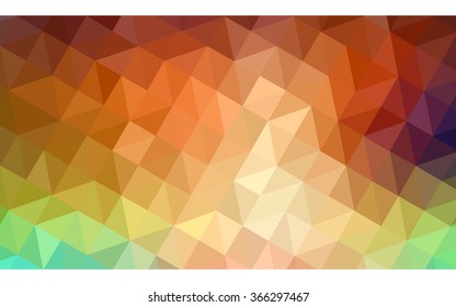 Multicolor red, green polygonal illustration, which consist of triangles. Geometric background in Origami style with gradient. Triangular design for your business.