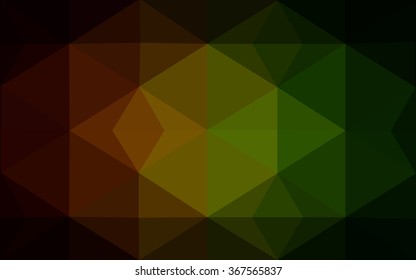Multicolor red, green polygonal illustration, which consist of triangles. Geometric background in Origami style with gradient. Triangular design for your business.