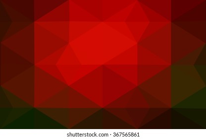 Multicolor red, green polygonal illustration, which consist of triangles. Geometric background in Origami style with gradient. Triangular design for your business.