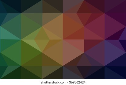 Multicolor red, green polygonal illustration, which consist of triangles. Geometric background in Origami style with gradient. Triangular design for your business.