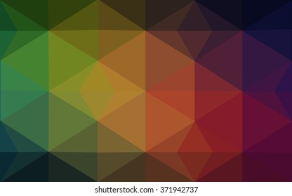 Multicolor red, green polygonal illustration, which consist of triangles. Geometric background in Origami style with gradient. Triangular design for your business.