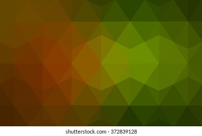 Multicolor red, green polygonal illustration, which consist of triangles. Geometric background in Origami style with gradient. Triangular design for your business.
