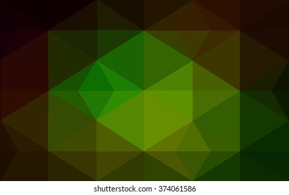 Multicolor red, green polygonal illustration, which consist of triangles. Geometric background in Origami style with gradient. Triangular design for your business.