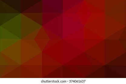 Multicolor red, green polygonal illustration, which consist of triangles. Geometric background in Origami style with gradient. Triangular design for your business.