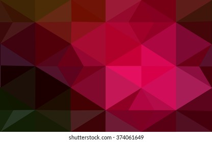 Multicolor red, green polygonal illustration, which consist of triangles. Geometric background in Origami style with gradient. Triangular design for your business.