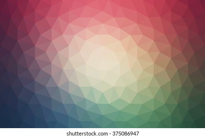 Multicolor red, green polygonal illustration, which consist of triangles. Geometric background in Origami style with gradient. Triangular design for your business.