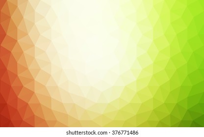 Multicolor red, green polygonal illustration, which consist of triangles. Geometric background in Origami style with gradient. Triangular design for your business.