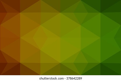 Multicolor red, green polygonal illustration, which consist of triangles. Geometric background in Origami style with gradient. Triangular design for your business.