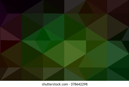 Multicolor red, green polygonal illustration, which consist of triangles. Geometric background in Origami style with gradient. Triangular design for your business.