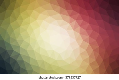 Multicolor red, green polygonal illustration, which consist of triangles. Geometric background in Origami style with gradient. Triangular design for your business.