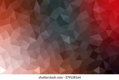 Multicolor red, green polygonal illustration, which consist of triangles. Geometric background in Origami style with gradient. Triangular design for your business.