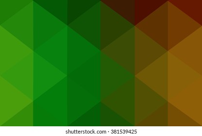 Multicolor red, green polygonal illustration, which consist of triangles. Geometric background in Origami style with gradient. Triangular design for your business.