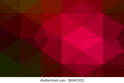 Multicolor red, green polygonal illustration, which consist of triangles. Geometric background in Origami style with gradient. Triangular design for your business.