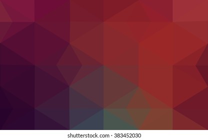 Multicolor red, green polygonal illustration, which consist of triangles. Geometric background in Origami style with gradient. Triangular design for your business.