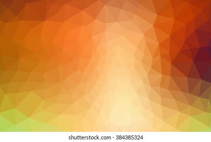 Multicolor red, green polygonal illustration, which consist of triangles. Geometric background in Origami style with gradient. Triangular design for your business.