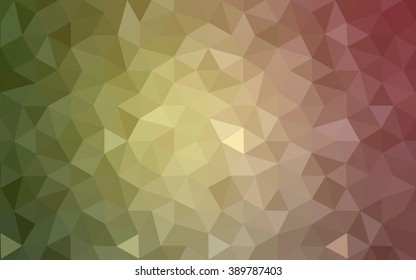 Multicolor red, green polygonal illustration, which consist of triangles. Geometric background in Origami style with gradient. Triangular design for your business.