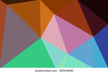 Multicolor red, green polygonal illustration, which consist of triangles. Geometric background in Origami style with gradient. Triangular design for your business.