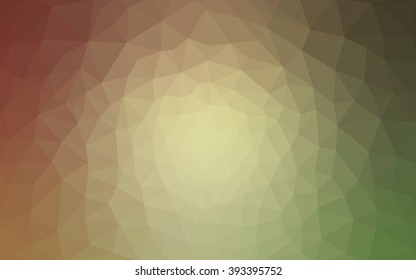 Multicolor red, green polygonal illustration, which consist of triangles. Geometric background in Origami style with gradient. Triangular design for your business.