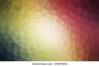 Multicolor red, green polygonal illustration, which consist of triangles. Geometric background in Origami style with gradient. Triangular design for your business.