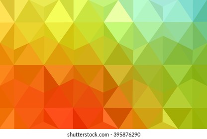 Multicolor red, green polygonal illustration, which consist of triangles. Geometric background in Origami style with gradient. Triangular design for your business.