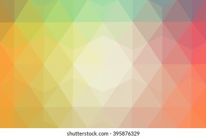 Multicolor red, green polygonal illustration, which consist of triangles. Geometric background in Origami style with gradient. Triangular design for your business.