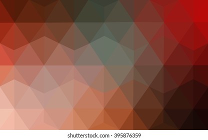 Multicolor red, green polygonal illustration, which consist of triangles. Geometric background in Origami style with gradient. Triangular design for your business.