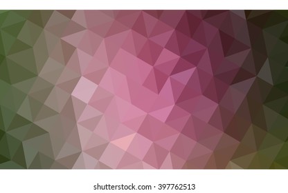 Multicolor red, green polygonal illustration, which consist of triangles. Geometric background in Origami style with gradient. Triangular design for your business.