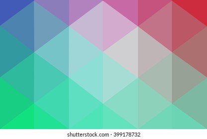 Multicolor red, green polygonal illustration, which consist of triangles. Geometric background in Origami style with gradient. Triangular design for your business.
