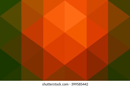 Multicolor red, green polygonal illustration, which consist of triangles. Geometric background in Origami style with gradient. Triangular design for your business.