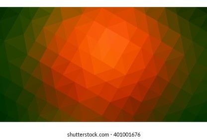 Multicolor red, green polygonal illustration, which consist of triangles. Geometric background in Origami style with gradient. Triangular design for your business.