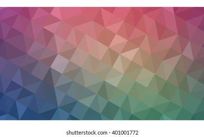 Multicolor red, green polygonal illustration, which consist of triangles. Geometric background in Origami style with gradient. Triangular design for your business.