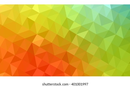 Multicolor red, green polygonal illustration, which consist of triangles. Geometric background in Origami style with gradient. Triangular design for your business.