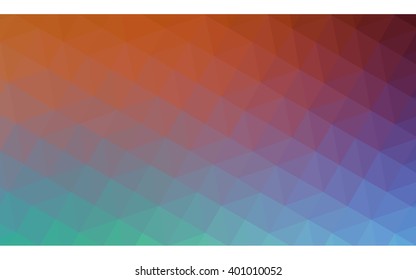 Multicolor red, green polygonal illustration, which consist of triangles. Geometric background in Origami style with gradient. Triangular design for your business.