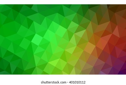 Multicolor red, green polygonal illustration, which consist of triangles. Geometric background in Origami style with gradient. Triangular design for your business.