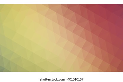 Multicolor red, green polygonal illustration, which consist of triangles. Geometric background in Origami style with gradient. Triangular design for your business.