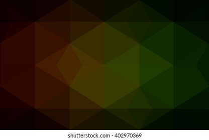 Multicolor red, green polygonal illustration, which consist of triangles. Geometric background in Origami style with gradient. Triangular design for your business.