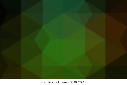 Multicolor red, green polygonal illustration, which consist of triangles. Geometric background in Origami style with gradient. Triangular design for your business.