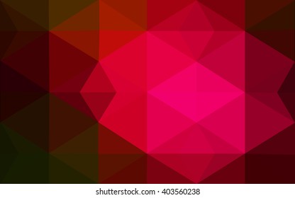 Multicolor red, green polygonal illustration, which consist of triangles. Geometric background in Origami style with gradient. Triangular design for your business.